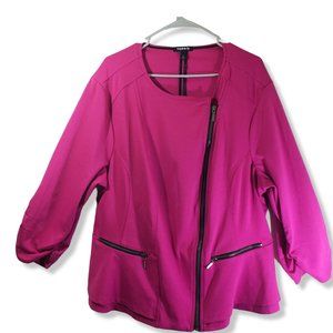TORRID Women's 3X Pink Knit, Moto Jacket Blazer